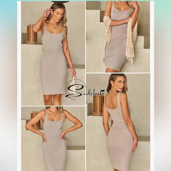 Casual Square Neck Ribbed Knit Sleeveless Sundress Sexy Bodycon Mini Dre…
8034 - Picture 3 of 5
